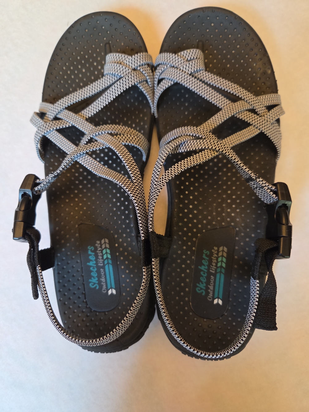 Skechers Black and Gray Strappy Outdoor Sandals - Picture 5 of 5